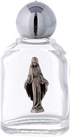 בקבוק מים קדושים עם מרים בתולה ללא רבב 10 מל בזכוכית