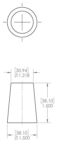 Caplugs SH-51051 מיסוך תקע פקק רגיל. RC18, לחיבור Min 1.218 מקסימום 1.500 גובה 1.500 , טבעי