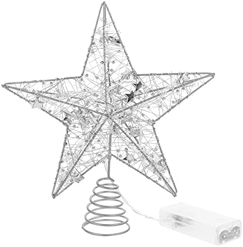 טופר עץ כוכב חג המולד גנרי עם קישוטי עץ עץ חג המולד של LED מתכת קישוטי עץ חג המולד קישוטי עץ כוכבים לקישוטים למסיבת חורף לחג למסיבת החג