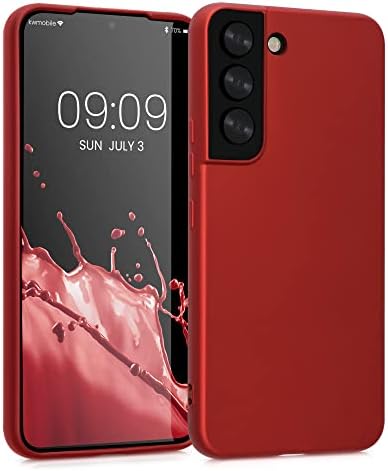 מקרה KWMobile TPU תואם ל- Samsung Galaxy S22 - מקרה רך רזה וכיסוי טלפון מגן גמיש - אדום כהה מטאלי