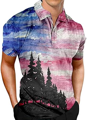 חולצות T קיץ לגברים הופעה פטריוטית גברים יום עצמאות דגל אמריקאי דגל קלאסי מתאים לחידוש גברים
