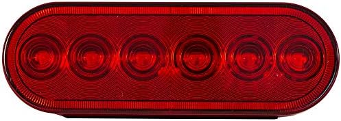 קונים מוצרים 6 אינץ אדום סגלגל להפסיק / תור / זנב אור עם 6 נוריות ערכת-כולל לולאות ותקע