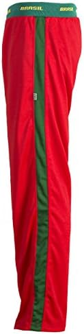 JL ספורט יוניסקס דגל ברזיל דגל ירוק אדום קפוארה ילדים נוער אומנויות לחימה מכנסיים ספורט אלסטי