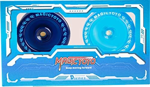 Magicyoyo K1-פלוס כחול יויו 2 חבילה, יויו מגיבים לילדים, פלסטיק יו יו טריק מקצועי יו-יו+10 מיתרי יויו+2 שקיות יויו+2 כפפות עם תיק אחסון