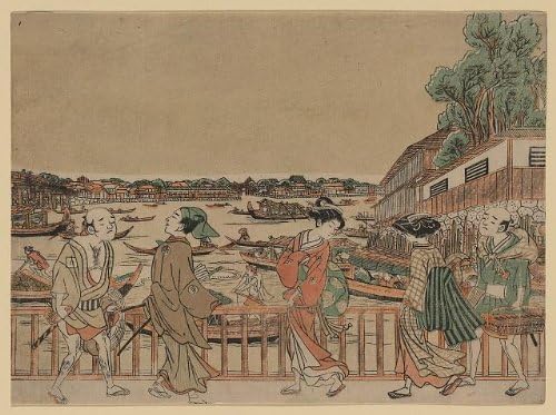 צילום היסטורי: נקאזו נו קיי,טויוהארו אוטגאווה, צילום אוקיו-אי, יפן, גשר, סירות, ג1772