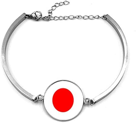 יפן דגל צמיד מתכת שרשרת קריסטל צמיד מזכרות, אופנה נירוסטה צמיד לגבר & מגבר; אישה מיוחד יום של מתנה