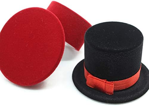 Kesyoo 2PCS כובע חג המולד צורה קופסא טבעת קופסא אריזה מתנה יצירתית קופסת תכשיטים מסוגננות לחג המולד לנשים
