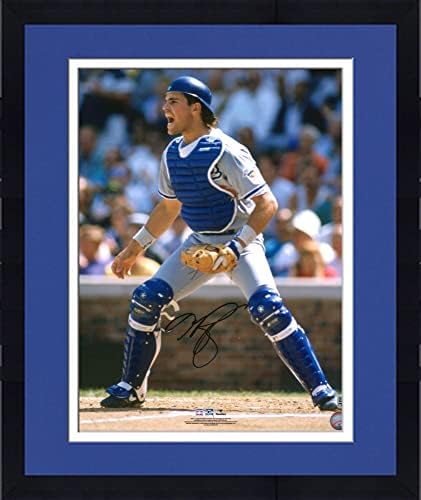 ממוסגר מייק פיאצה לוס אנג'לס דודג'רס חתימה בתצלום 16 x 20 תופסה - תמונות MLB עם חתימה