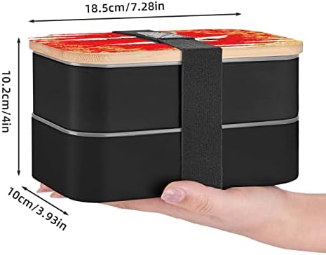 קופסת בנטו גדולה של אלגובי קופסת ארוחת צהריים אדומה-דובדבן-מאפל-יפנית עם סכום סט 40oz Bento Bento Box