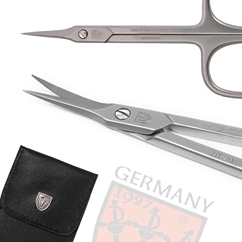 3 חרבות גרמניה-מותג איכות נירוסטה אינוקס מעוקל לציפורן מספריים עם מקרה עבור מניקור פדיקור-נייל טיפול על ידי 3 חרבות-תוצרת גרמניה