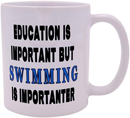 נוכלים נהר טקטי מצחיק סרקסטי קפה ספל חינוך הוא חשוב אבל שחייה הוא חשוב חידוש כוס רעיון מתנה גדול שחיין לשחות