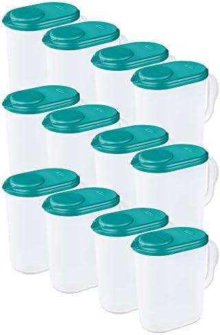 סטריליט 04900906 אולטרה-אילם BPA בחינם קנקן משקה ליטר עם ידית אחיזה נוחות ומדידת סימני, ברור/כחול