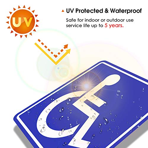 מדבקות מדבקות נכים, מדבקות נכים, שלט כסא גלגלים נכה, 6 חבילות, 6x6 אינץ 'מדבקות מדבקות ויניל, רפלקטיביות, מוגנות UV, אטומות למים