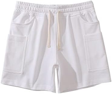 גרפי מכנסיים קצרים לגברים גברים של קיץ מוצק צבע גדול כיסי מכנסיים כיס שרוך רופף מזדמן ספורט סופר