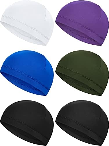באאו 6 חתיכות גולגולת כובעי קסדת אוניית זיעה הפתילה כובע ריצה כובעי רכיבה על אופניים גולגולת כובעי עבור גברים נשים