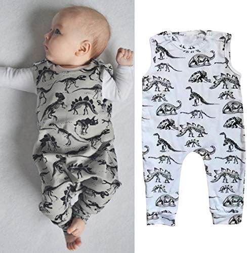 mmknlrm יילוד תינוקות תינוקות בנות בנות דינוזאור ללא שרוולים רומפר בגדים בגדים 4t רומפרים לבנות
