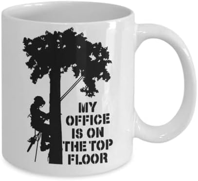 מומחה לעצים קפה ספל, שלי משרד הוא בקומה העליונה, מומחה לעצים הווה בשבילו או שלה, חידוש ספל, מצחיק מומחה לעצים קפה ספל