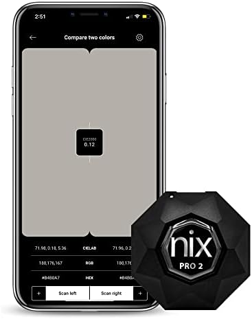חיישן צבעוני Nix Pro 2 - כלי התאמת צבע מקצועי - זיהוי והתאמה של צבע וערכי צבע דיגיטליים באופן מיידי