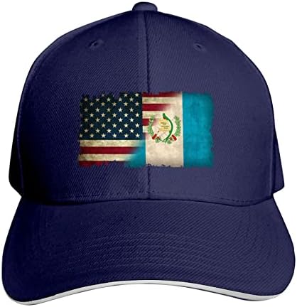 Tiayead משולב גואטמלה וארהב כובע בייסבול דגל ארהב, כובע משאיות לגברים ואישה אבא כובע מתכוונן