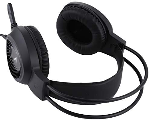 אוזניות ממשק תקע כפול -3.5 ממ אוזניות משחקי משחקי אוזניות עם אור LED של מיקרופון & RGB, אורך הכבל: 2.1 מ 'קל לשימוש