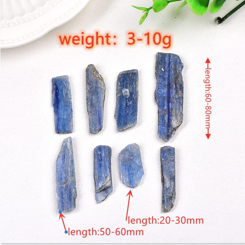 Amicet 50G נקודת קריסטל קיאניט טבעית חוסר סדירות גבישים גולמיים דגימת סלע קישוטי אבן עיצוב בית, כחול עמוק, 100 גרם Qinqiwang