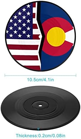 דגל מדינת אמריקה וקולורדו קלטות תקליטורי תקליטור קישוטי מחצלת כוס מצחיקים לשולחן הבר של המשרד הביתי