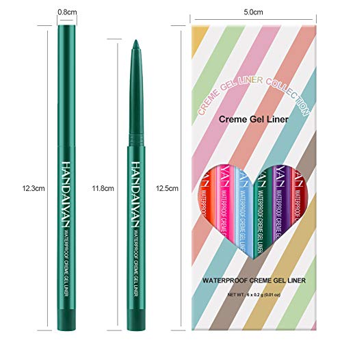 עמיד למים אייליינר עיפרון סט 6 צבעים אייליינר עיפרון סט טבעי מט לאורך זמן צבעוני אייליינר עיניים איפור עפרונות עפרונות נשלף עין איפור