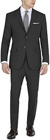 מכנסי חליפת גברים דקני, מוצק שחור, 38 ואט על 30 ליטר