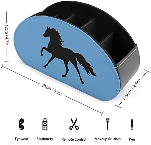 סוס צללית סוס PU שולטים מרחוק שלטור שולחן עבודה תיבת מארגן אחסון בשולחן העבודה עם 5 תאים