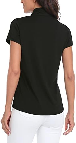 חולצות פולו גולף נשים LRD חולצות טניס שרוול קצר UPF 30 רבע רוכסן