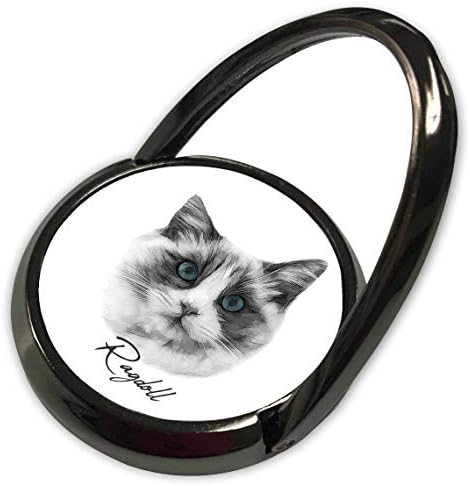 עיצוב אלכסיס 3drose - גזעי חתולים - דיוקן חתול אלגנטי של Ragdoll. מתנה לאוהבי חתולים וגזע - טבעת טלפון