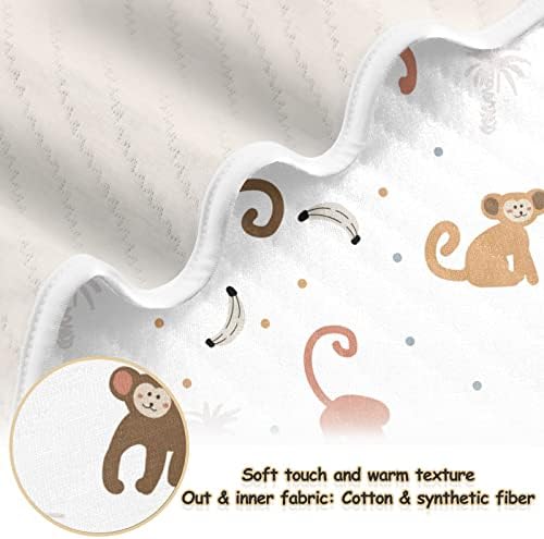 שמיכת חוטף קוף מצחיק חמוד שמיכת כותנה לתינוקות, קבלת שמיכה, שמיכה רכה משקל קלה לעריסה, טיולון, שמיכות משתלות, 30x40 ב
