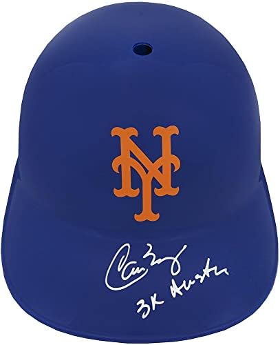 קרלוס בארגה חתם על העתק מזכרת של ניו יורק מטס קסדת חבטות עם 3 קסדות של ליגת הבייסבול הגדולה עם חתימה של כל הכוכבים
