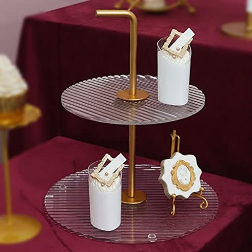 דוכן עוגת הקאפקייקס עומד זהב אור יוקרה דוכן קינוח דוכן תצוגת חתונה עוגת צלחת לחם פירות קישוט אחר הצהריים תה אקריליק מגש עוגת מאפה סוכריות