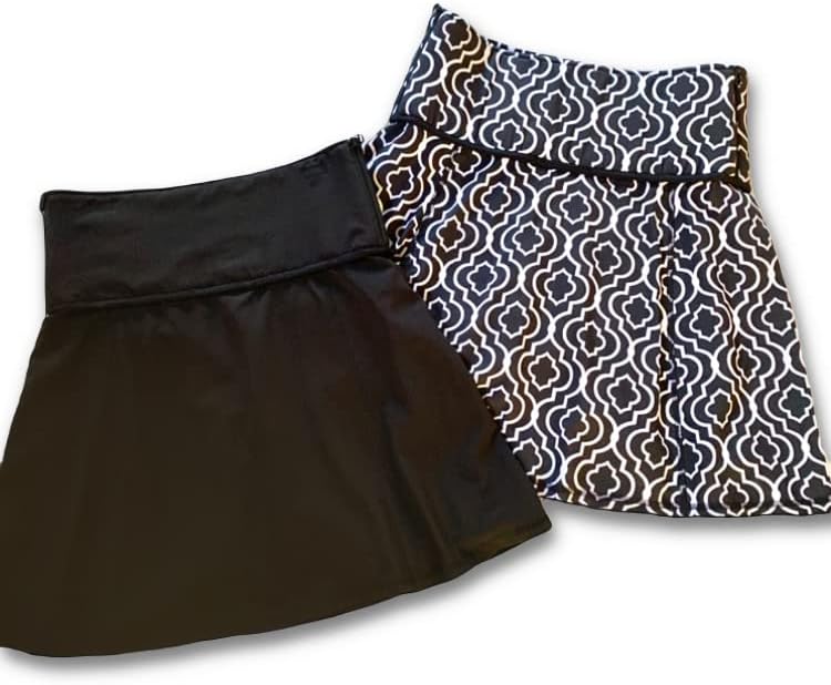 Slim -esee Sellic Skorts חצאיות לנשים עם כיסים - הרמת רגל ושלל פטנט - חצאיות טניס פעילות לנשים לנשים