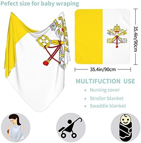 דגל העיר הוותיקן שמיכה לתינוקות מקבלת שמיכה לעטיפת כיסוי חוט -יילוד של תינוקות