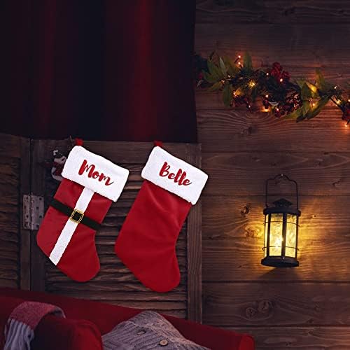 גרבי חג המולד רקומים של ג'ינלין גרבי סנטה בהתאמה אישית עם שם קישוטי קישוט קטיפה קטיפה חג המולד קישוטים קלאסית קלאס