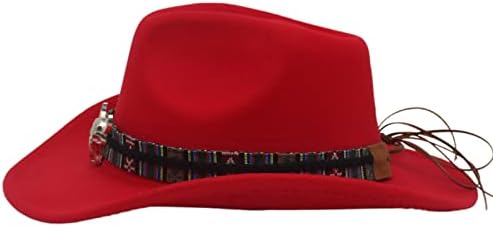 כובע קאובוי וינטג 'לנשים גברים, כובע בוקרת שחור מורגש כובע קאובוי מערבי מקסיקני רחב שוליים סומברוס ווקרוס פרה מוג'ר
