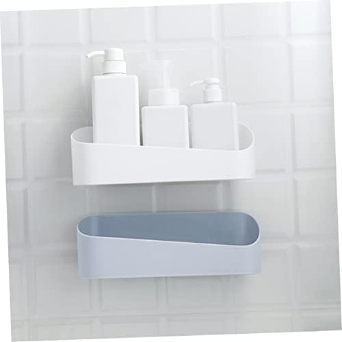 CABILOCK 3PCS HOLDER SHAMPOO SHAMPOO צורת אמבטיה לבנה מתלה גיאומטרי חינם סבון סבון מקלח מקלחת אחסון קיר מדף מדף מדף