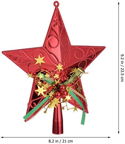 Alremo Xinghuang - עץ חג המולד טופר עץ אדום טופר טופר כוכב טופר 9 קישוטים לקישוט עץ חג המולד