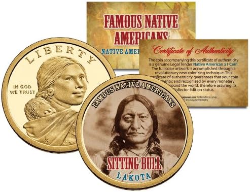 יושב ילידים ילידים אמריקאים סכאגאווה דולר ארהב 1 דולר מטבע לקוטה הודי