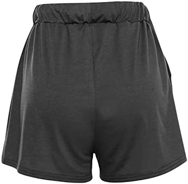 מכנסיים קצרים בקיץ לנשים טרקלין מזדמן נוח בצבע טהור מכנסי חוף קצרים רופפים מתאימים למותניים גבוהות מכנסיים קצרים מפעילים מכנסיים קצרים