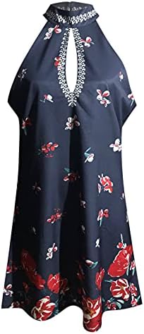 שמלת קיץ מתוקה לנשים בוהו שמלת חוף ללא שרוולים אופנה לאופנה שמלת הדפס צוואר 2023 שמלה בגודל פלוס מזדמן