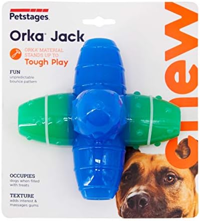 Petstages Orka Jack Green/Blue Treat Dispensing Dog Chew
