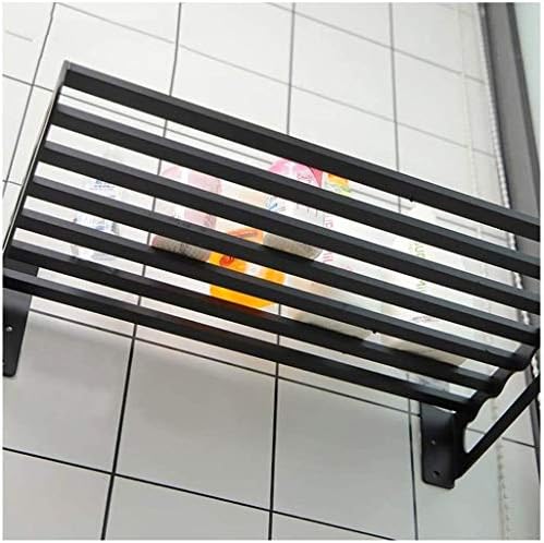 מדף האמבטיה של UXZDX קיר קיר רכוב מתלה, מתכת, שחור הוא עשוי מחומרים עבים
