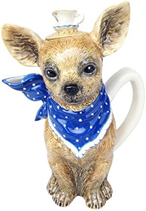 שמים כחולים קרמיקה 17275 תה עם קומקום כלב של דידי, 7.75 x7 x10. 25 , רב -צבעוני
