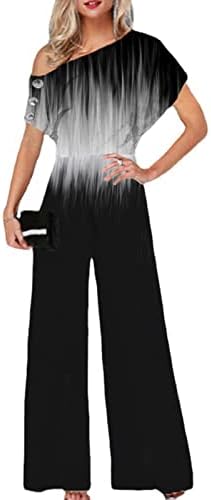 טיקוי כבוי כתף לנשים עניבת צבע הדפסת חליפת משחק רחב רגל ארוך מכנסיים סרבלי 2023 קיץ מזדמן בגדים