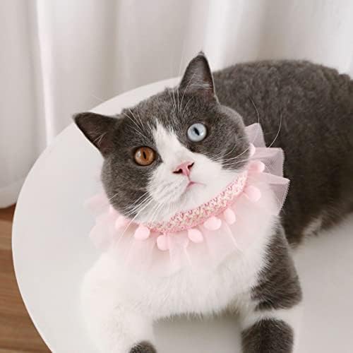 ילדה חתול צווארון הבדלני לחיות מחמד חתול כלב בנדנה מתכוונן תחרה לנשימה ליקוק לחיות מחמד תחרה קולרים גור עניבה תכשיטי תלבושות הלבשה עבור