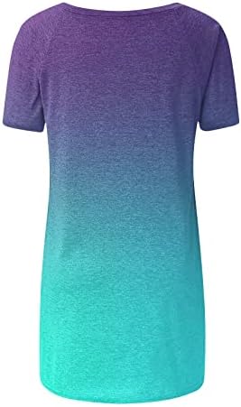 נשים של קיץ שיש הדפסת טוניקה למעלה 2023 קצר שרוול חולצה חולצות מקרית רופף בכושר טיז סוודר חולצות נוער בנות