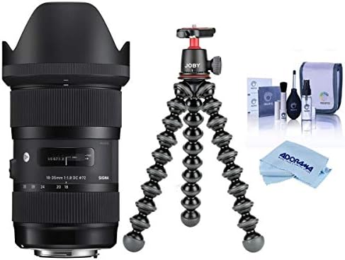 סיגמא 18-35 ממ F/1.8 DC HSM עדשת אמנות עבור Nikon EF, צרור עם ערכת 3K Gorillapod Gorillapod, ערכת ניקוי, בד ניקוי